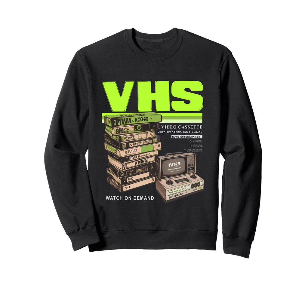 Green Vhs And Chill Green Color Sweatshirt - Custom Art Print for Adults - T-Shirt, Sweatshirt, Hoodie