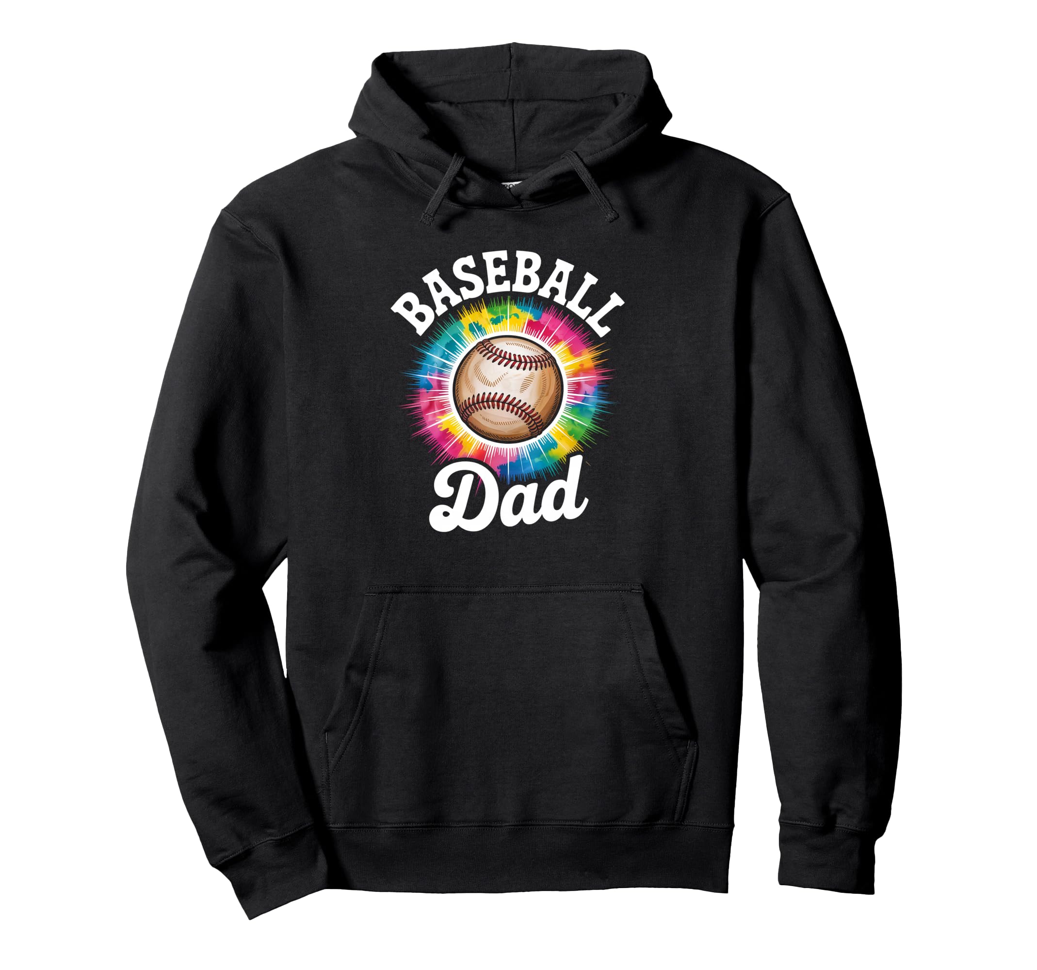 Baseball Dad Tie Dye Colorful Hoodie - Minimalist Print Men Women - T-Shirt, Sweatshirt, Hoodie