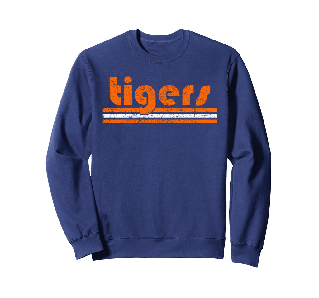 Tigers Three Stripes Weathered Sweatshirt - Casual Everyday Wear for Adults - T-Shirt, Sweatshirt, Hoodie