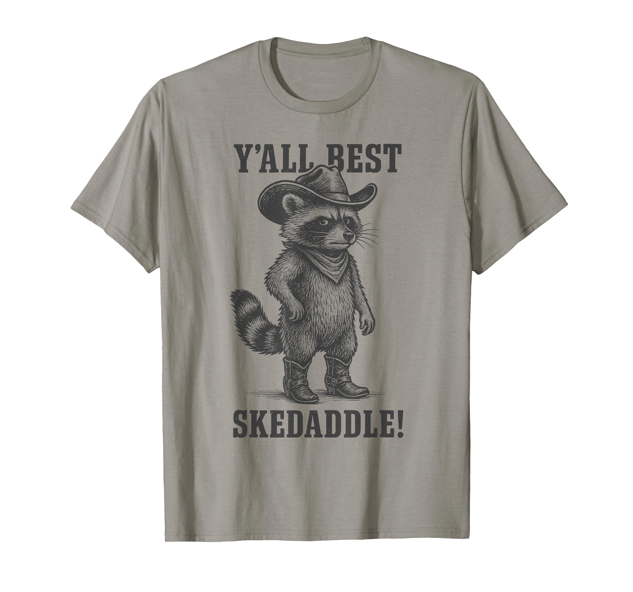 Cowboy Raccoon Yall Best Skedaddle T-Shirt - Aesthetic Graphic Men Women - T-Shirt, Sweatshirt, Hoodie