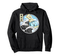 Toaster Surfing Kanagawa Wave Kawaii Hoodie - Minimalist Print for Adults - T-Shirt, Sweatshirt, Hoodie