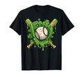 Lucky Shamrock Baseball Gloves Drip T-Shirt - Fun Novelty Design Men Women - T-Shirt, Sweatshirt, Hoodie