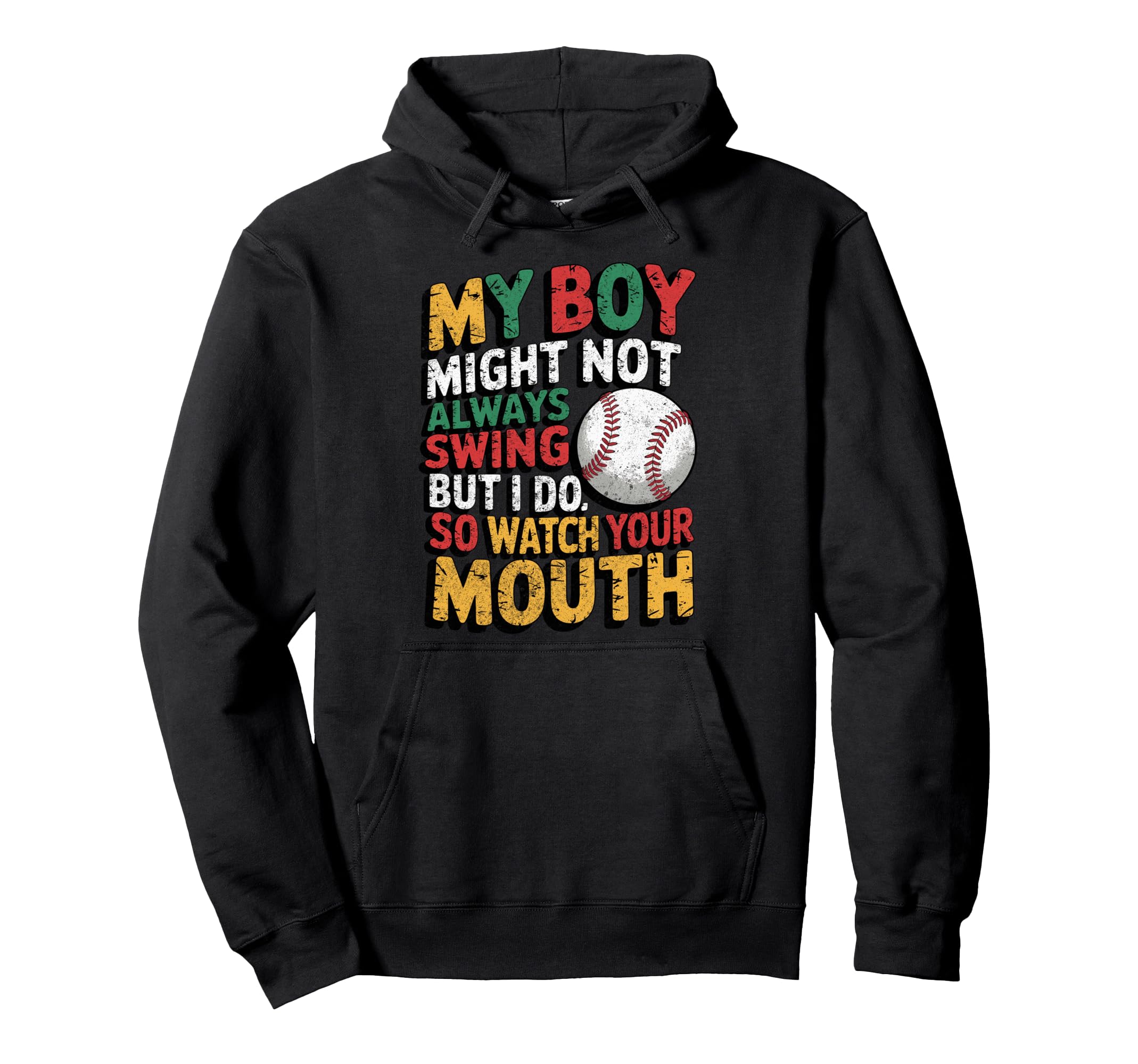 My Might Not Always Swing Baseball Mom Hoodie - Trendy Graphic for Adults - T-Shirt, Sweatshirt, Hoodie