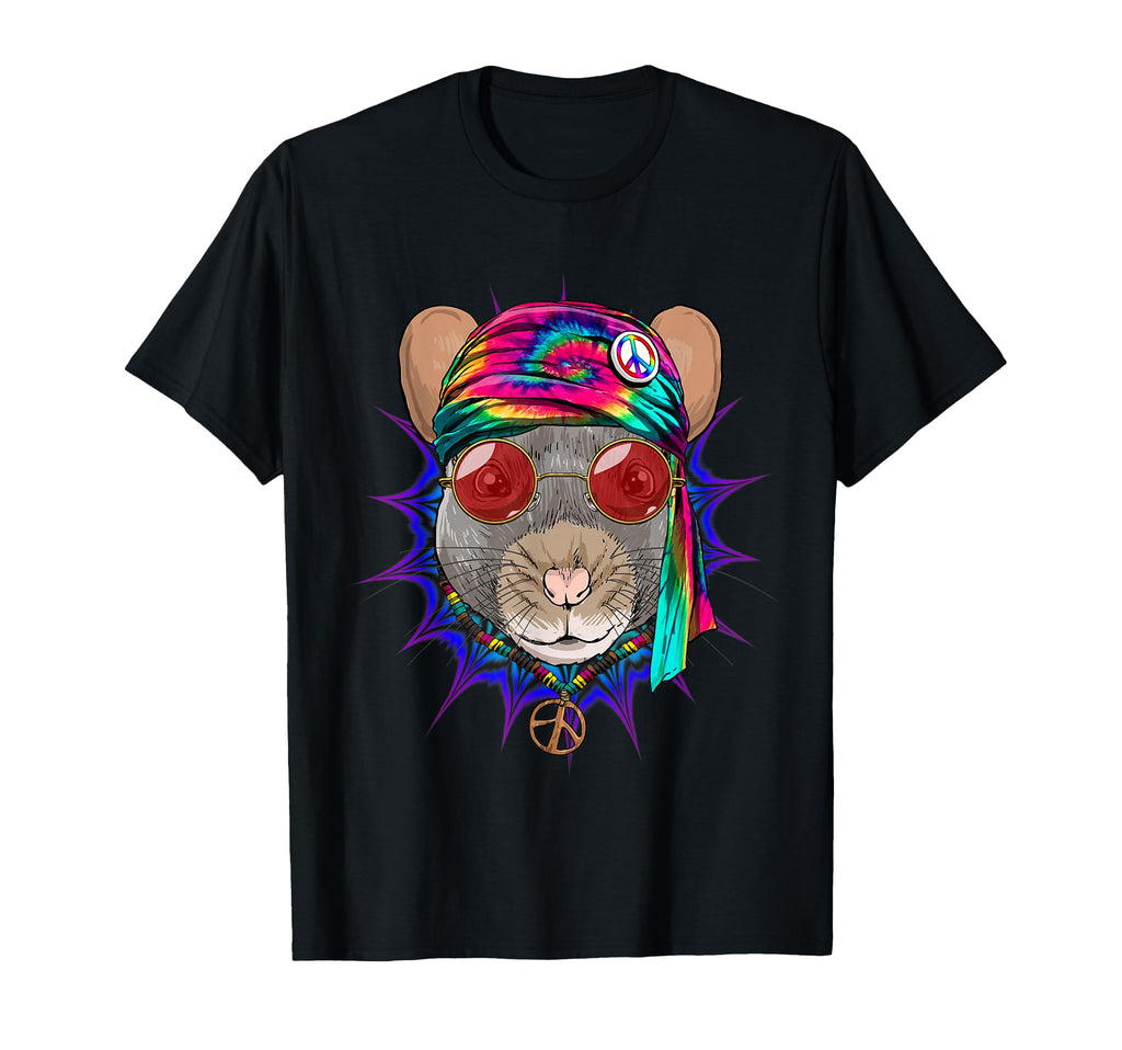 Tie Dye Hippie Rat Hippiness Peace T-Shirt - Aesthetic Graphic Men Women - T-Shirt, Sweatshirt, Hoodie
