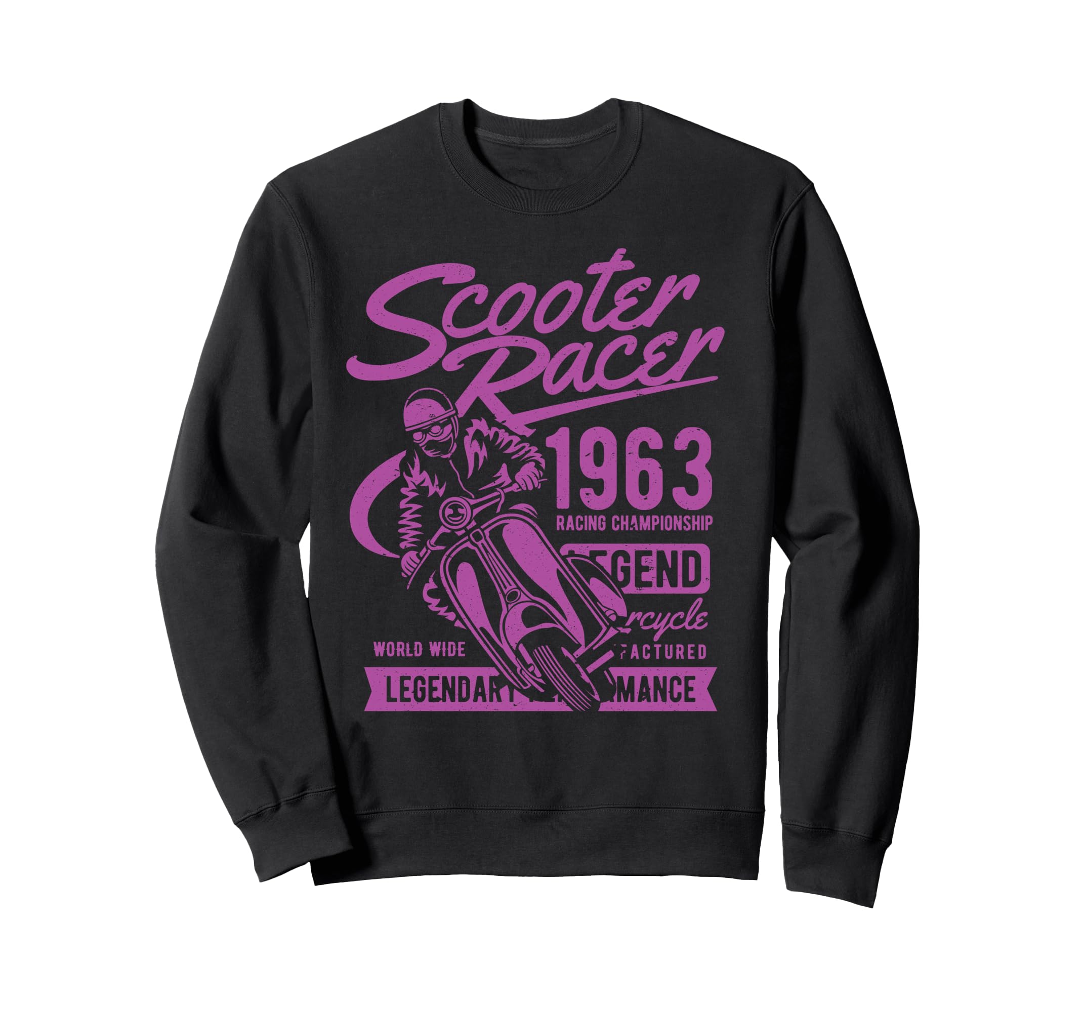 Scooter Racer Distressed Sweatshirt - Unique Graphic Men Women - T-Shirt, Sweatshirt, Hoodie