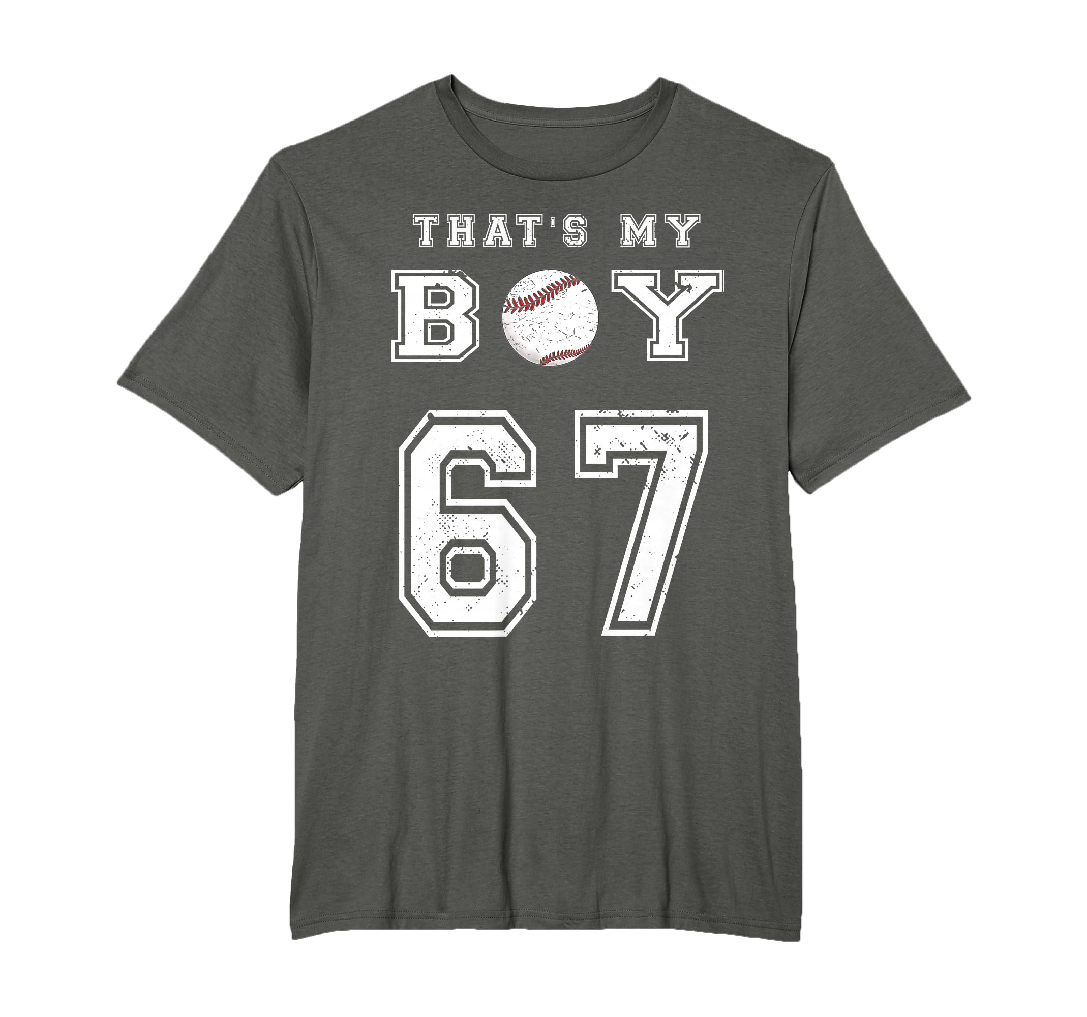 Thats My Baseball 67 Jersey Number T-Shirt - Novelty Apparel for Adults - T-Shirt, Sweatshirt, Hoodie