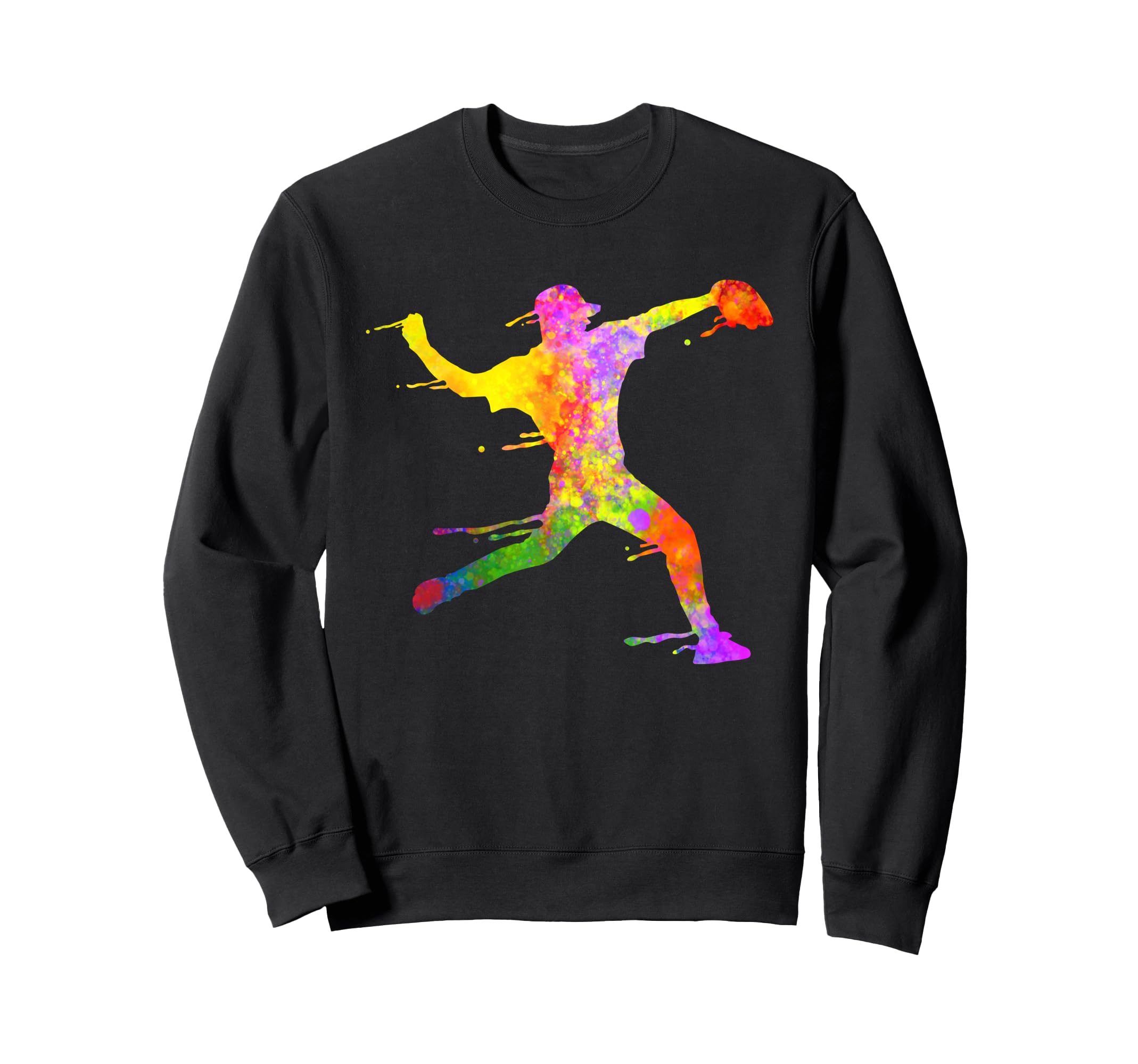 Baseball Player Paint Splashes Sweatshirt - Streetwear Style Men Women - T-Shirt, Sweatshirt, Hoodie