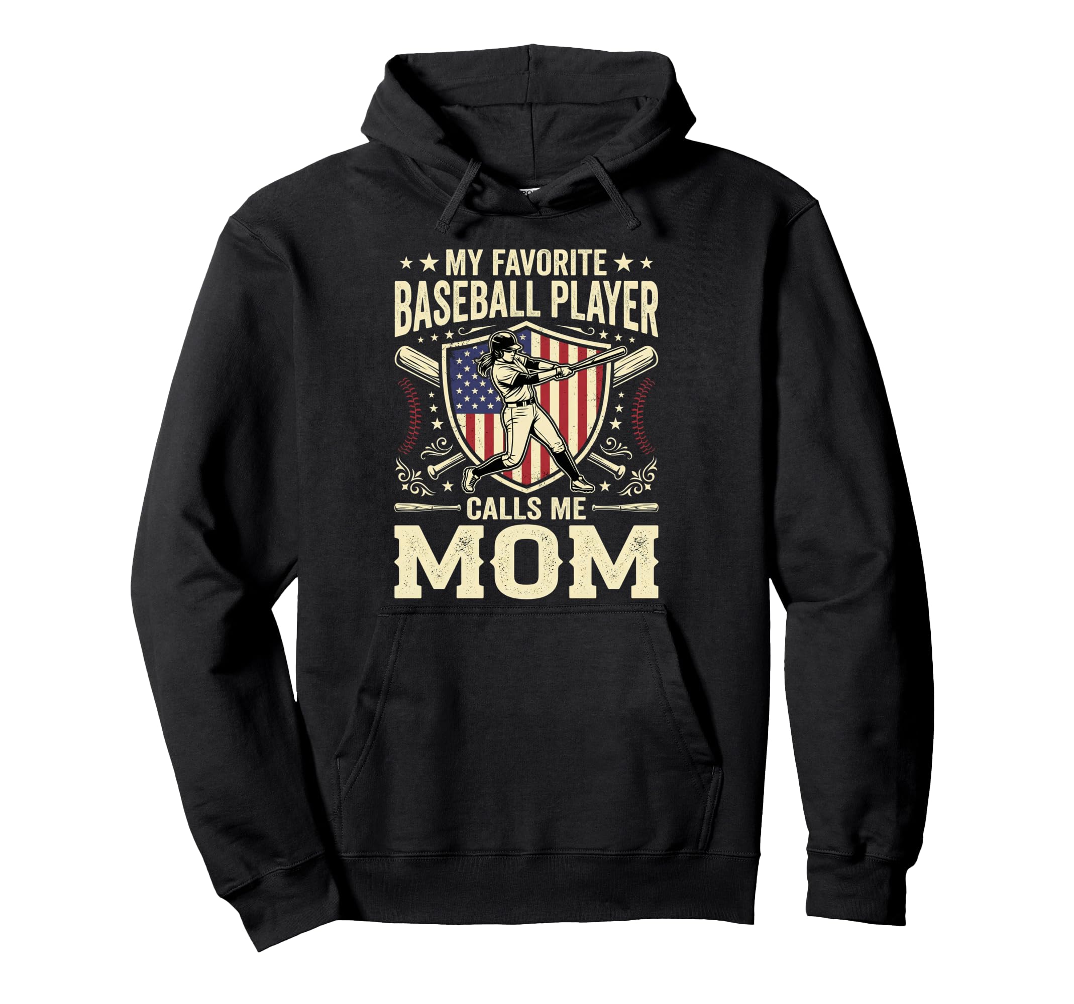 Mothers Day My Favorite Baseball Player Hoodie - Trendy Graphic Unisex - T-Shirt, Sweatshirt, Hoodie