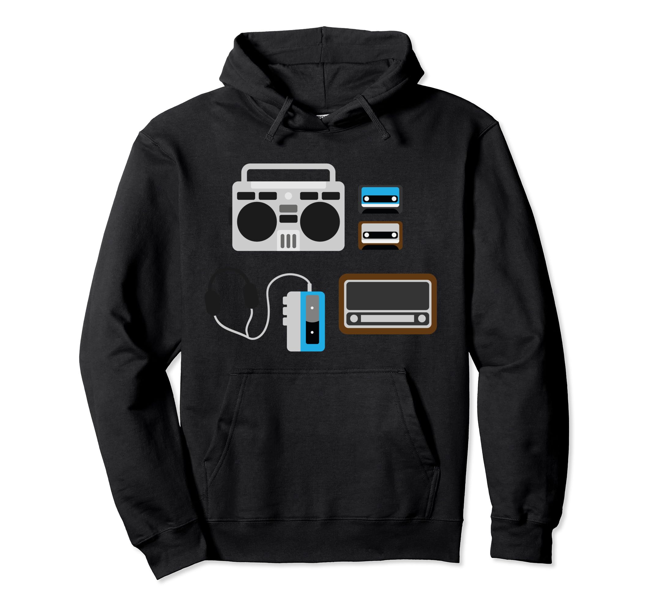 Music Radio Boombox Cassette Tape Listen T-Shirt - Graphic Print Unisex - T-Shirt, Sweatshirt, Hoodie