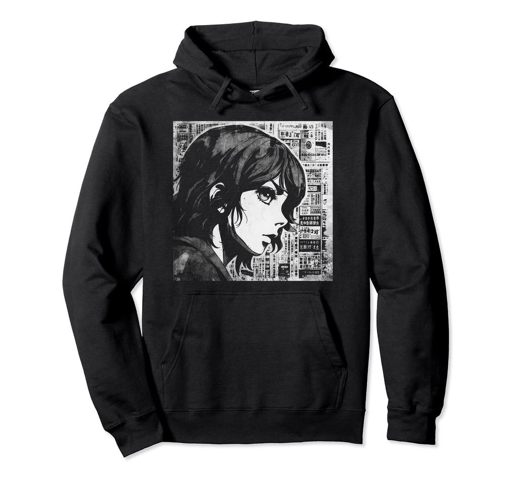 Grunge Sad Anime Manga Goth Aesthetic Hoodie - Casual Everyday Wear Unisex - T-Shirt, Sweatshirt, Hoodie