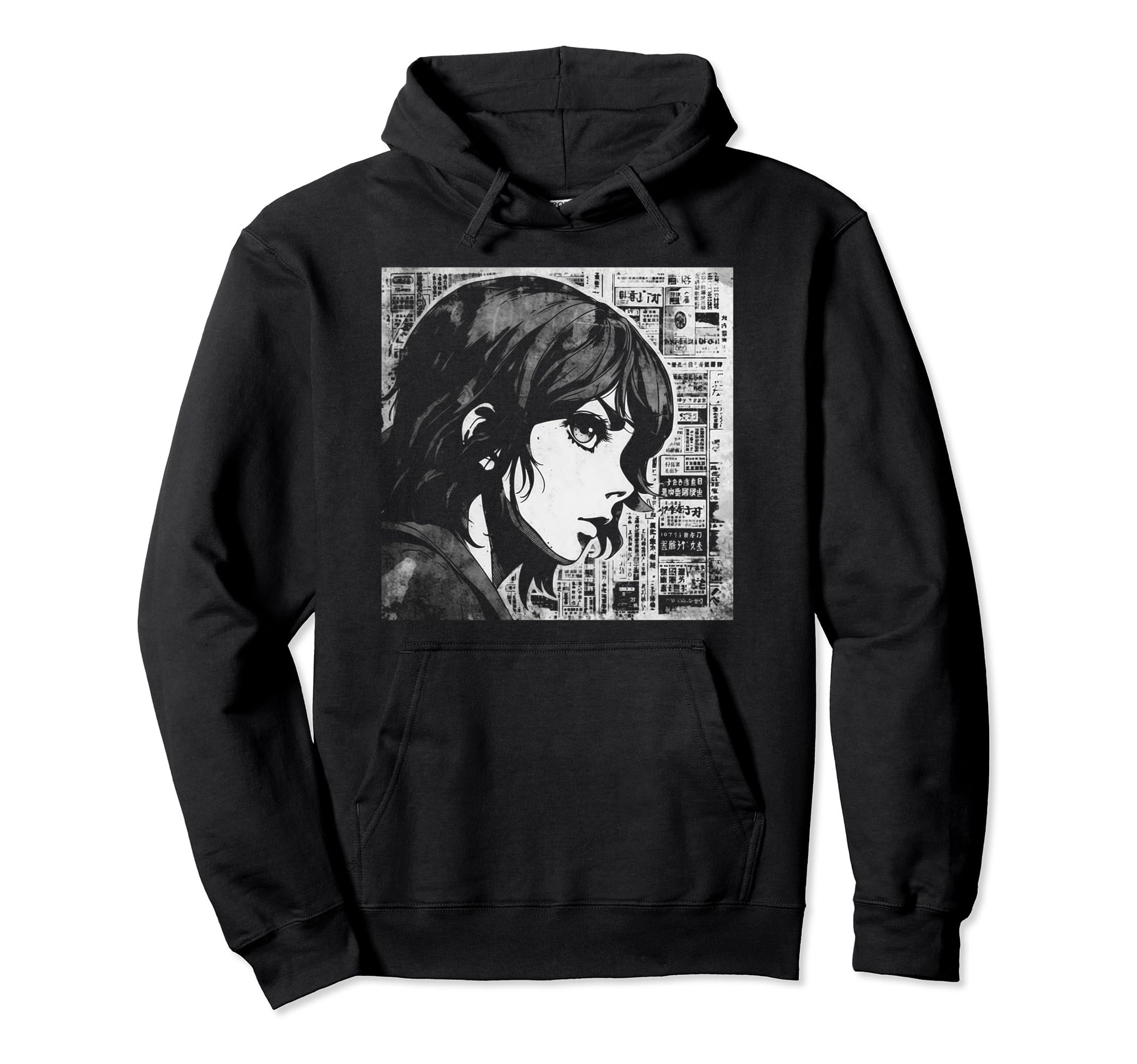 Grunge Sad Anime Manga Goth Aesthetic Hoodie - Casual Everyday Wear Unisex - T-Shirt, Sweatshirt, Hoodie