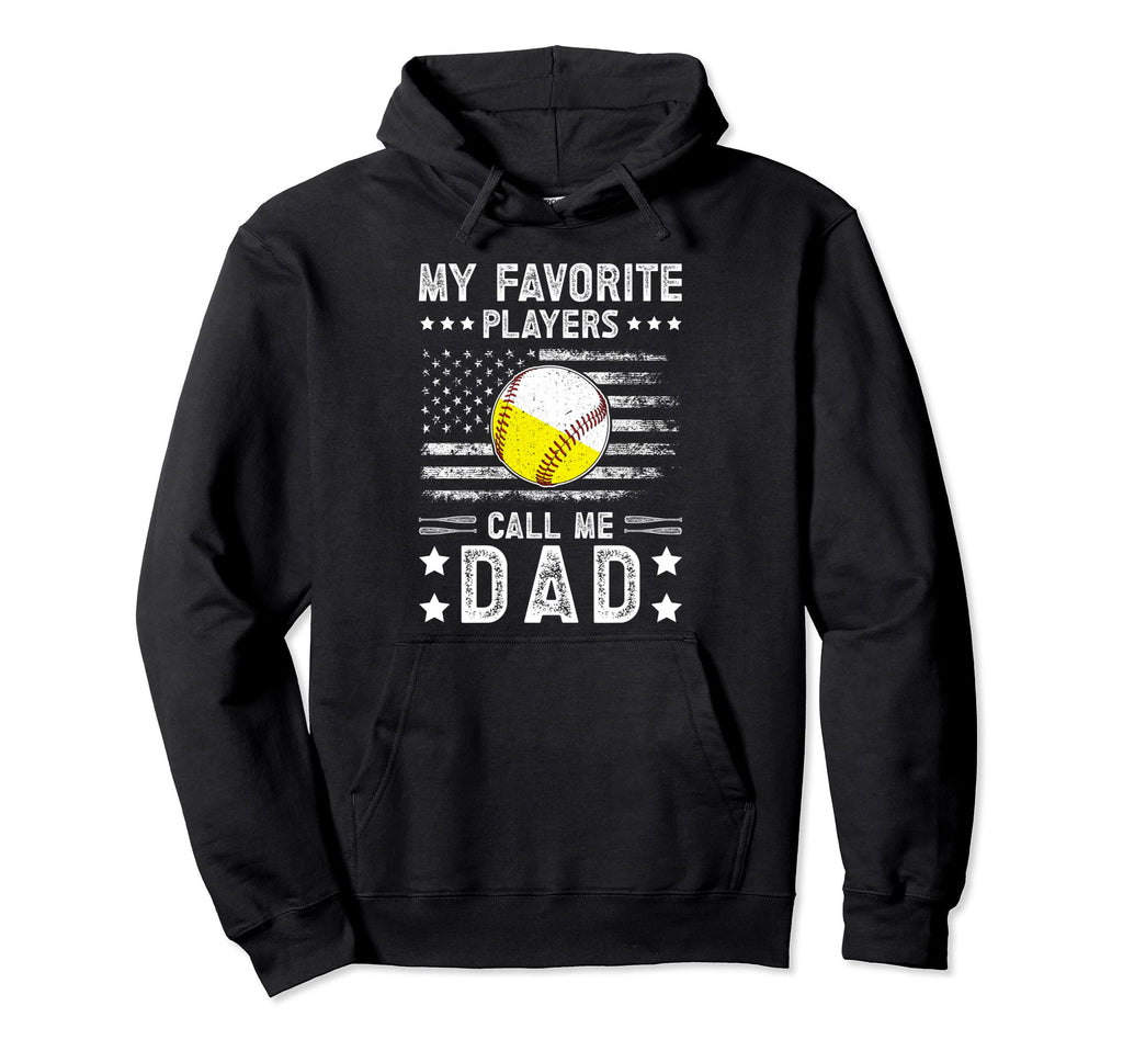 My Favorite Players Call Me Dad Baseball Hoodie - Custom Art Print Unisex - T-Shirt, Sweatshirt, Hoodie