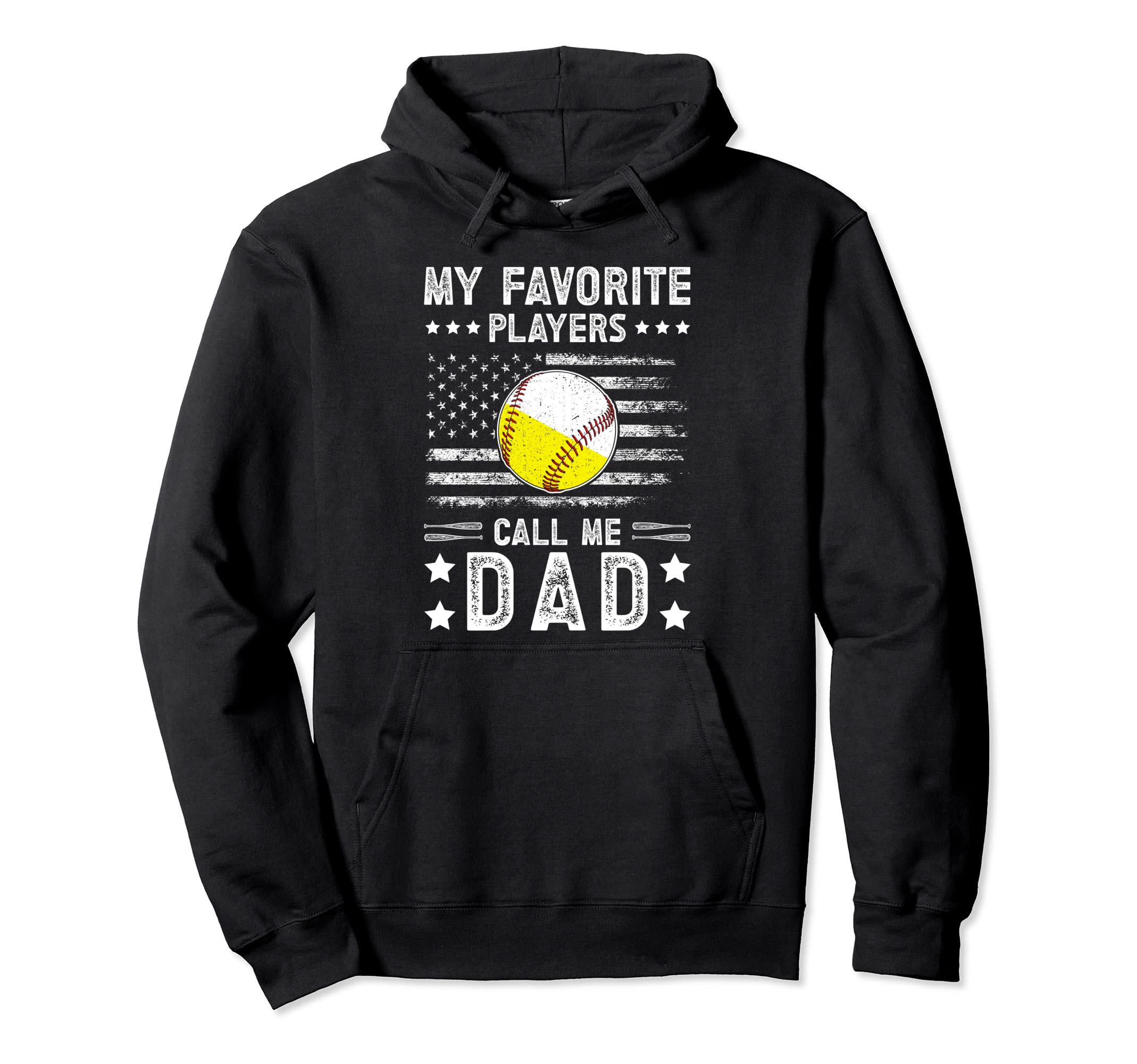 My Favorite Players Call Me Dad Baseball Hoodie - Custom Art Print Unisex - T-Shirt, Sweatshirt, Hoodie