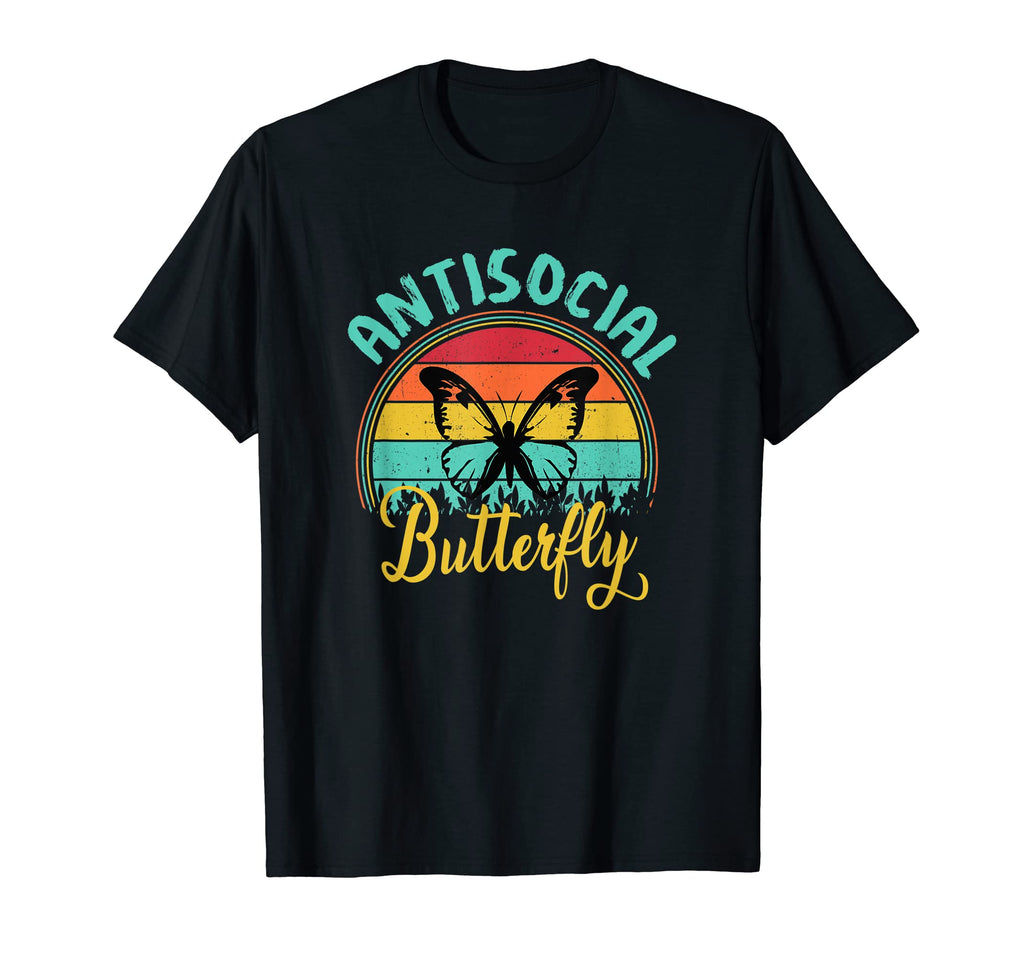 Antisocial Butterfly Funny Sunset T-Shirt - Trendy Graphic Unisex - T-Shirt, Sweatshirt, Hoodie