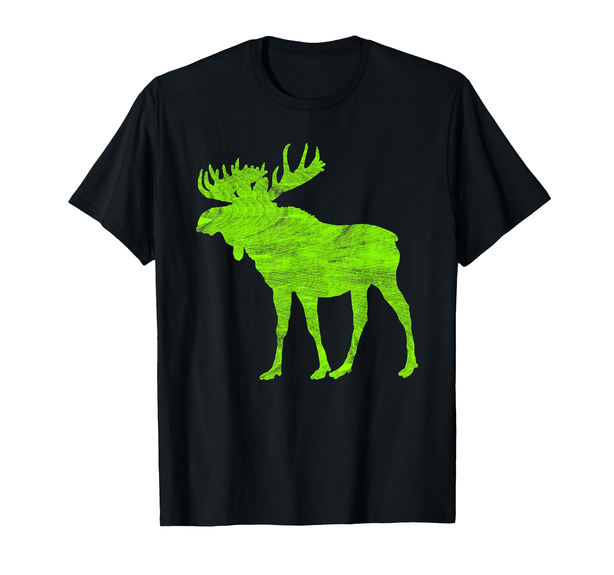Distressed Green Moose T-Shirt - Minimalist Print for Adults - T-Shirt, Sweatshirt, Hoodie