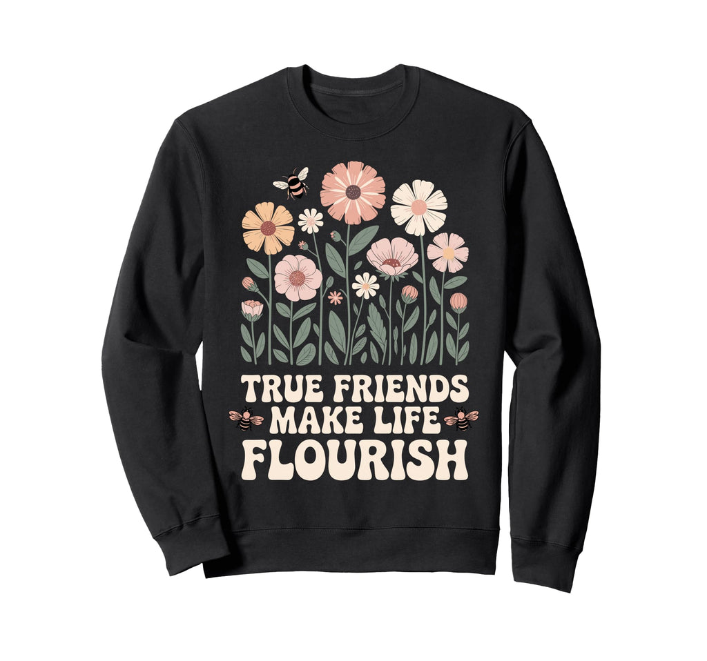Garden Friends Wildflower Bee Sweatshirt - Fun Novelty Design for Adults - T-Shirt, Sweatshirt, Hoodie