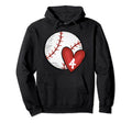 Womens Custom Baseball Mom Number 4 Heart Hoodie - Graphic Print Men Women - T-Shirt, Sweatshirt, Hoodie