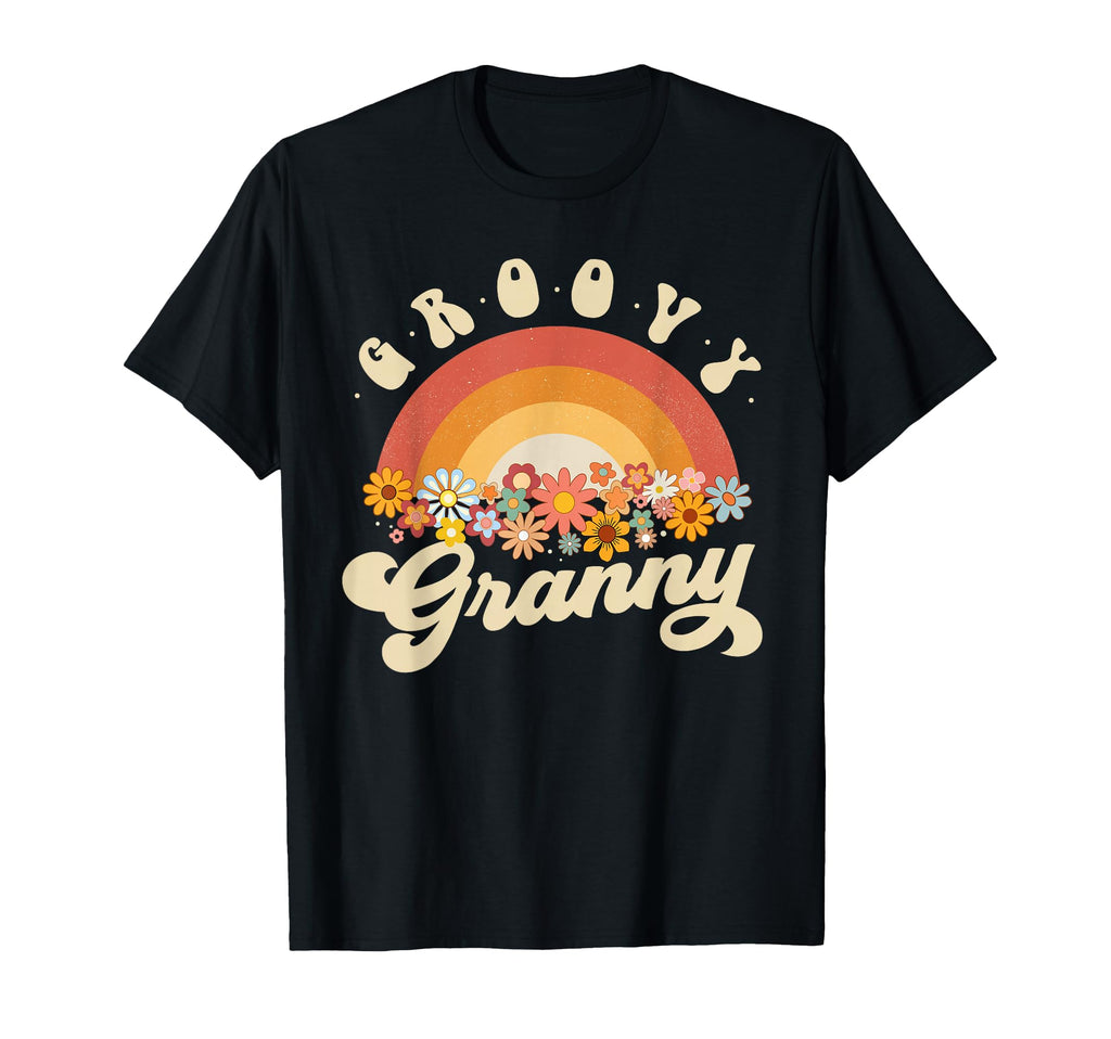 Groovy Granny Rainbow Colorful Flowers T-Shirt - Trendy Graphic Men Women - T-Shirt, Sweatshirt, Hoodie
