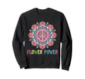 Flower Power Peace Sign Boho Sweatshirt - Custom Art Print for Adults - T-Shirt, Sweatshirt, Hoodie