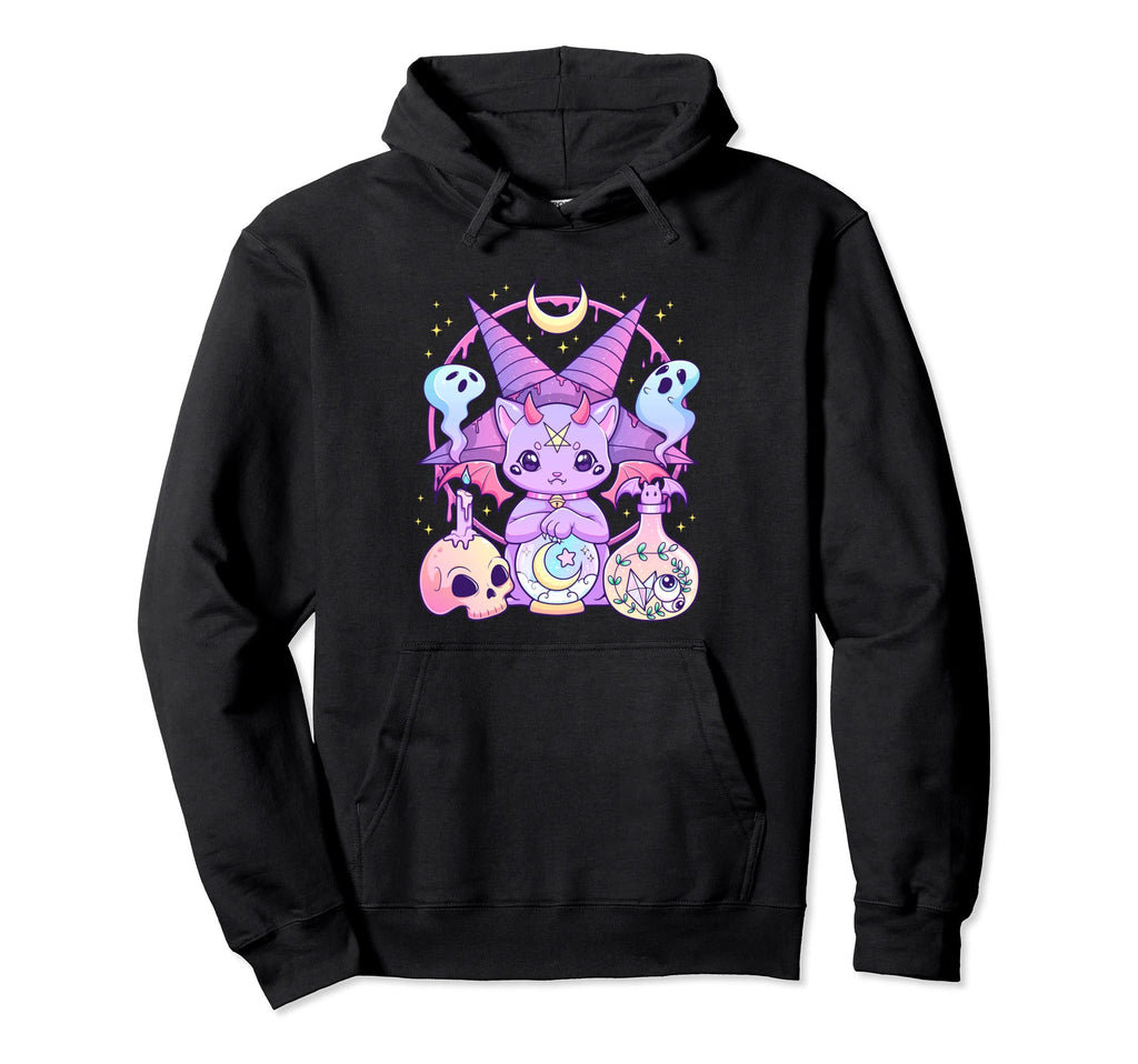 Kawaii Pastel Goth Creepy Pentagram Hoodie - Fun Novelty Design Men Women - T-Shirt, Sweatshirt, Hoodie