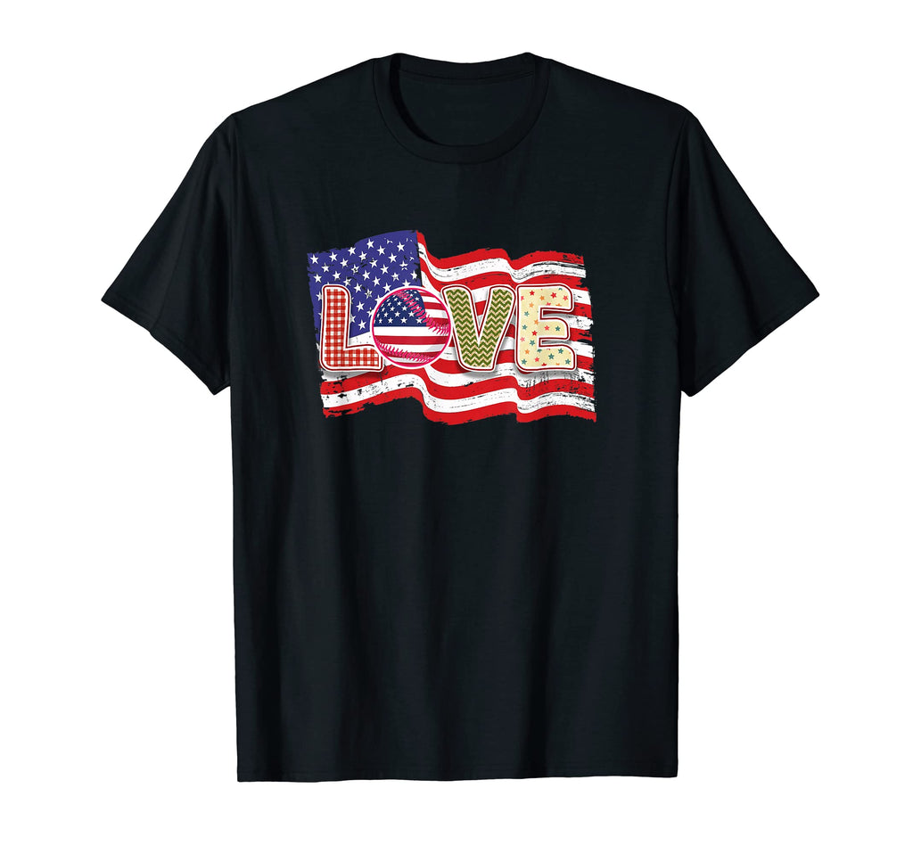 Funny Baseball Patriotic Us Flag T-Shirt - Unique Graphic for Adults - T-Shirt, Sweatshirt, Hoodie