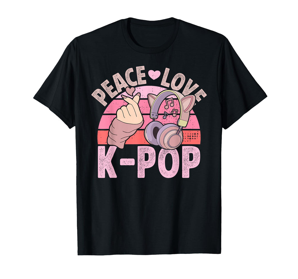 Headset Kpop Peace Love K Pop Heart K T-Shirt - Graphic Print for Adults - T-Shirt, Sweatshirt, Hoodie
