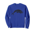 Blue Whale Distressed Blue Whale Sweatshirt - Novelty Apparel Unisex - T-Shirt, Sweatshirt, Hoodie