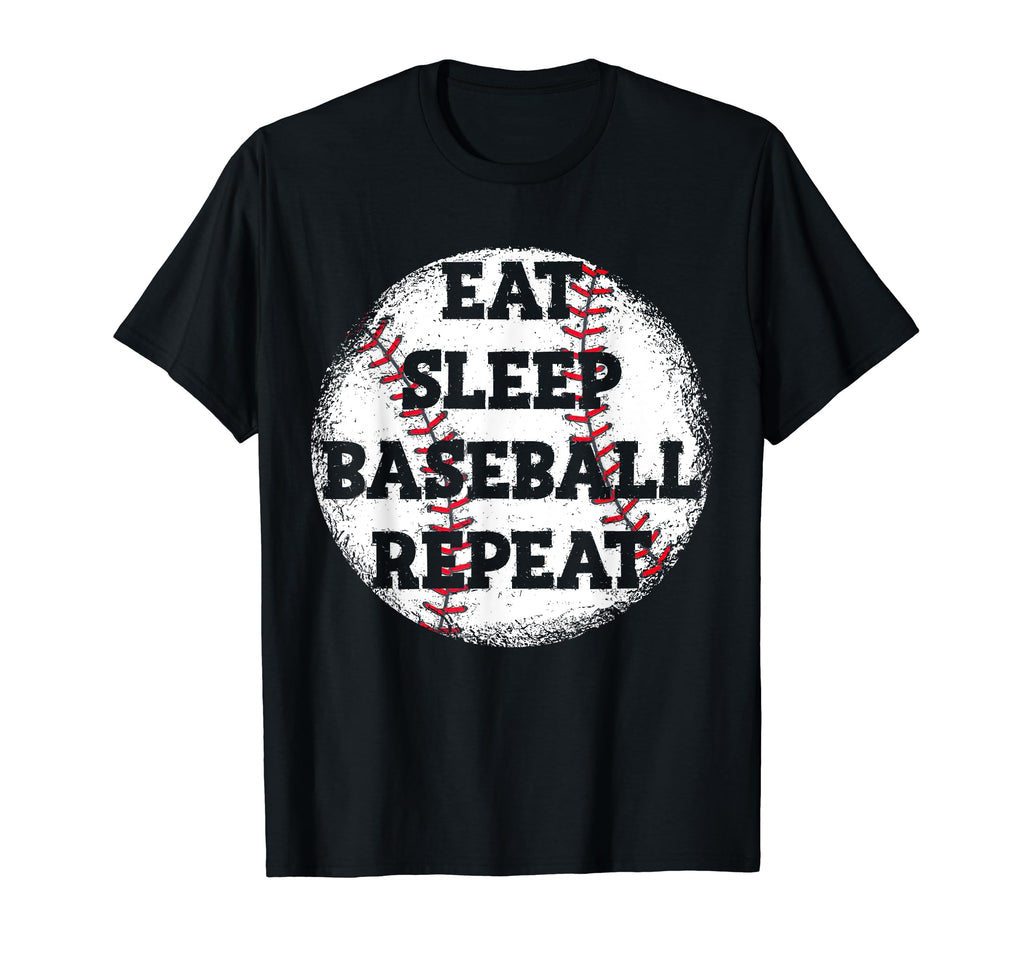 Eat Sleep Baseball Repeat Baseball T-Shirt - Aesthetic Graphic Men Women - T-Shirt, Sweatshirt, Hoodie