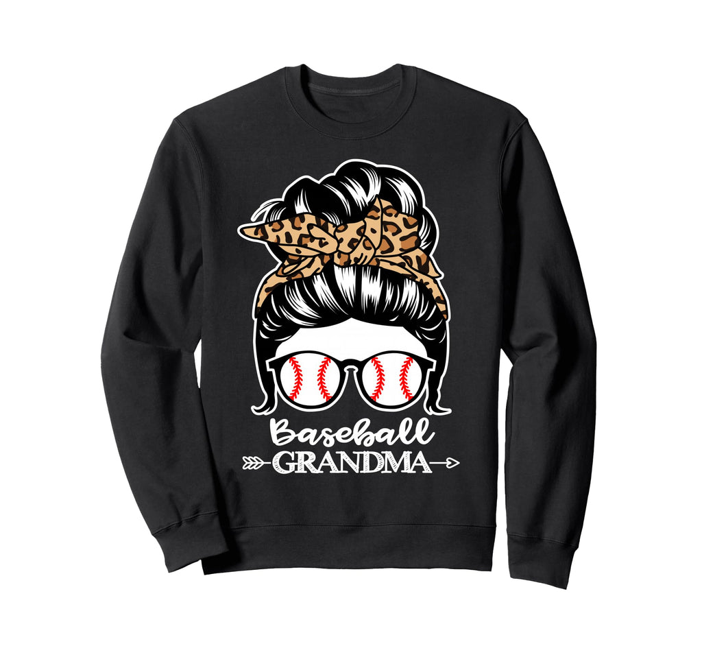 Baseball Grandma Messy Bun Hair Sweatshirt - Streetwear Style Men Women - T-Shirt, Sweatshirt, Hoodie