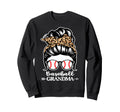 Baseball Grandma Messy Bun Hair Sweatshirt - Streetwear Style Men Women - T-Shirt, Sweatshirt, Hoodie