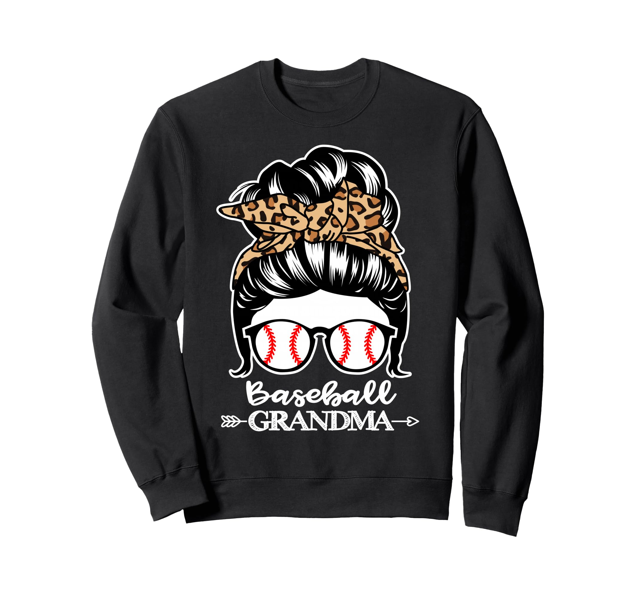 Baseball Grandma Messy Bun Hair Sweatshirt - Streetwear Style Men Women - T-Shirt, Sweatshirt, Hoodie