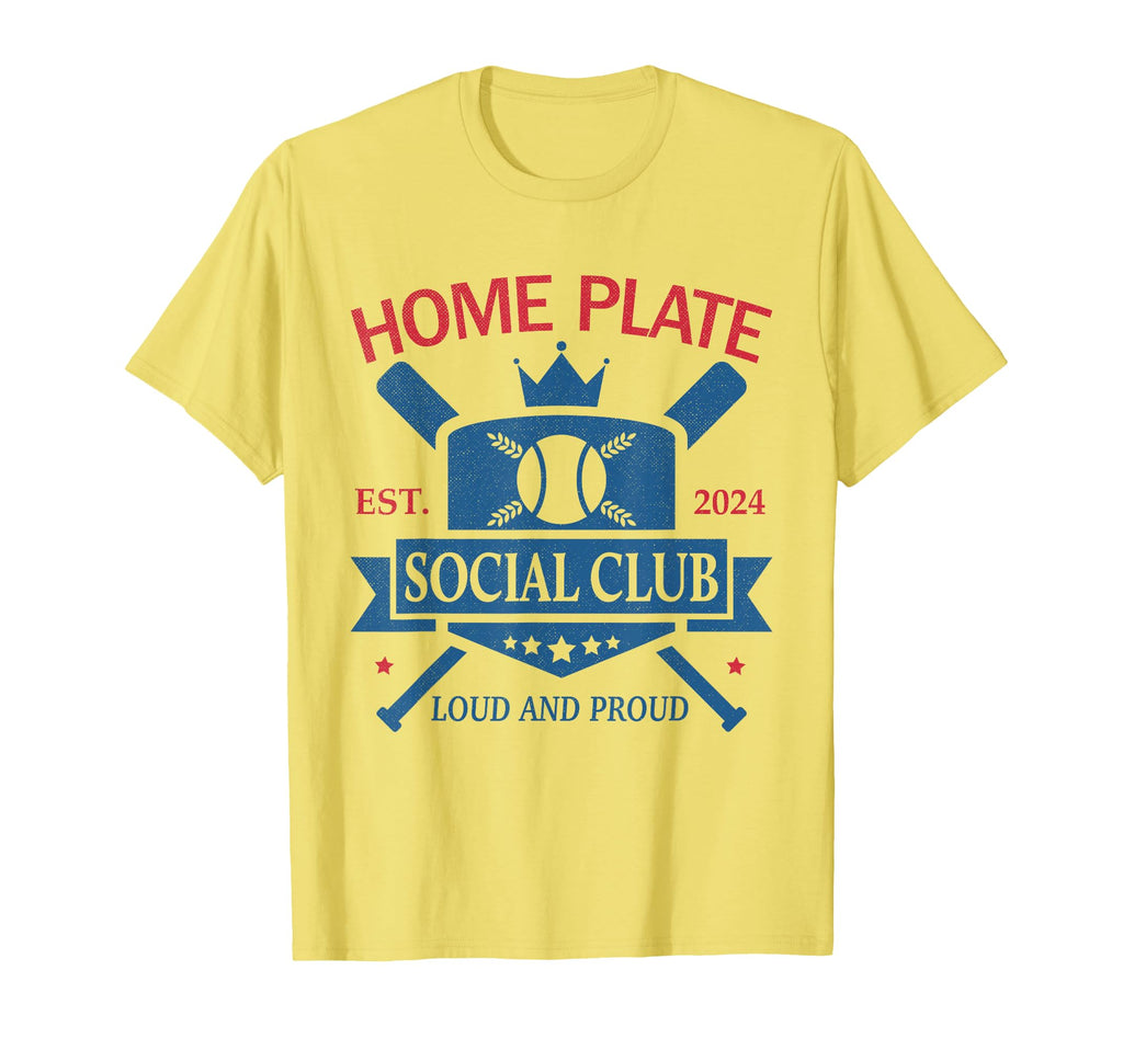 Funny Baseball Home Plate Social Club T-Shirt - Custom Art Print Unisex - T-Shirt, Sweatshirt, Hoodie
