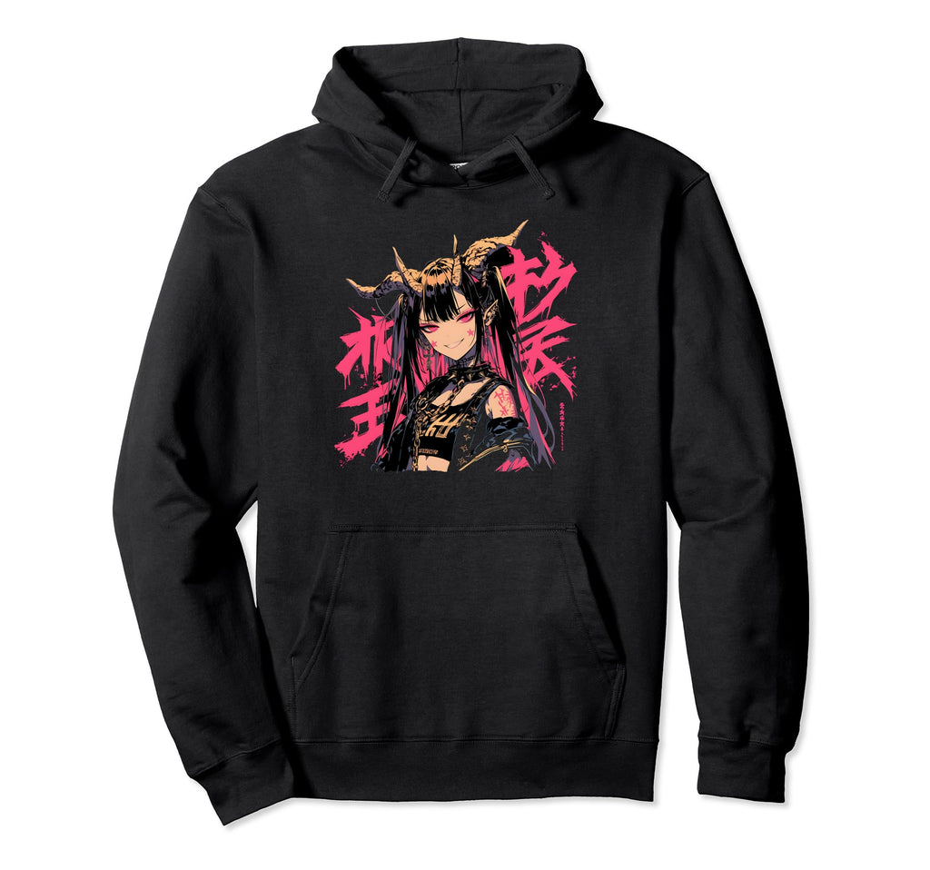 Goth Grunge Demon Anime Waifu Horror Alt Hoodie - Trendy Graphic Men Women - T-Shirt, Sweatshirt, Hoodie