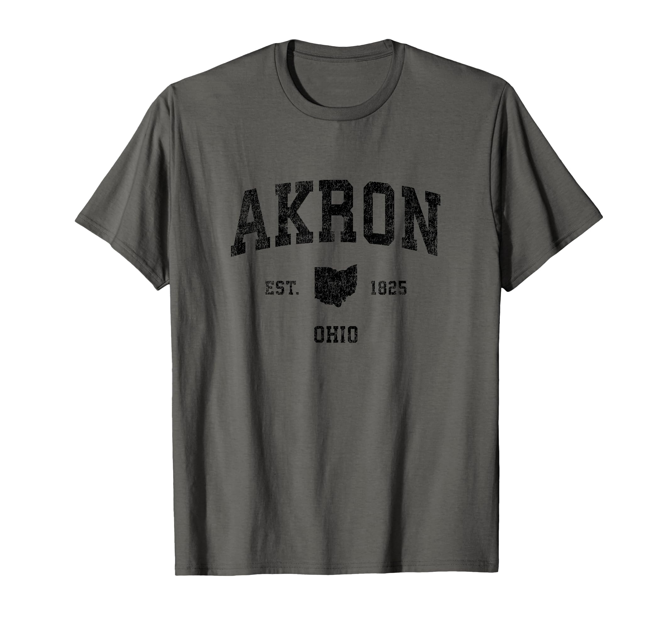 Akron Ohio Oh Sports Black T-Shirt - Fun Novelty Design Men Women - T-Shirt, Sweatshirt, Hoodie