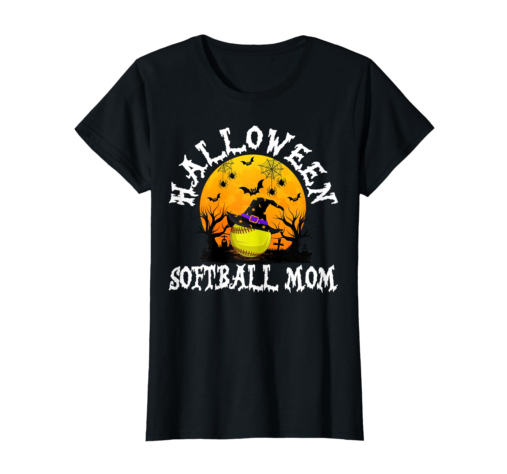 Halloween Softball Mom Softball T-Shirt - Aesthetic Graphic for Adults - T-Shirt, Sweatshirt, Hoodie