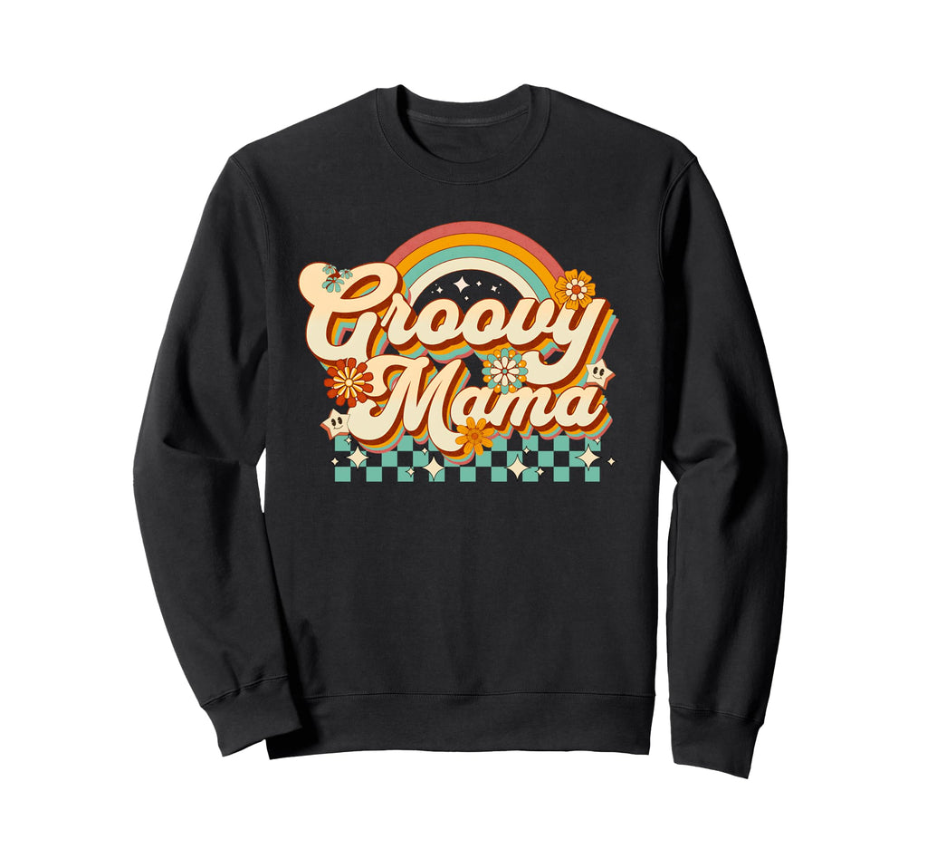Groovy Mama Boho Floral Womens And Sweatshirt - Custom Art Print Men Women - T-Shirt, Sweatshirt, Hoodie
