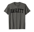 Haslett Mi Distressed Black Varsity T-Shirt - Custom Art Print Men Women - T-Shirt, Sweatshirt, Hoodie