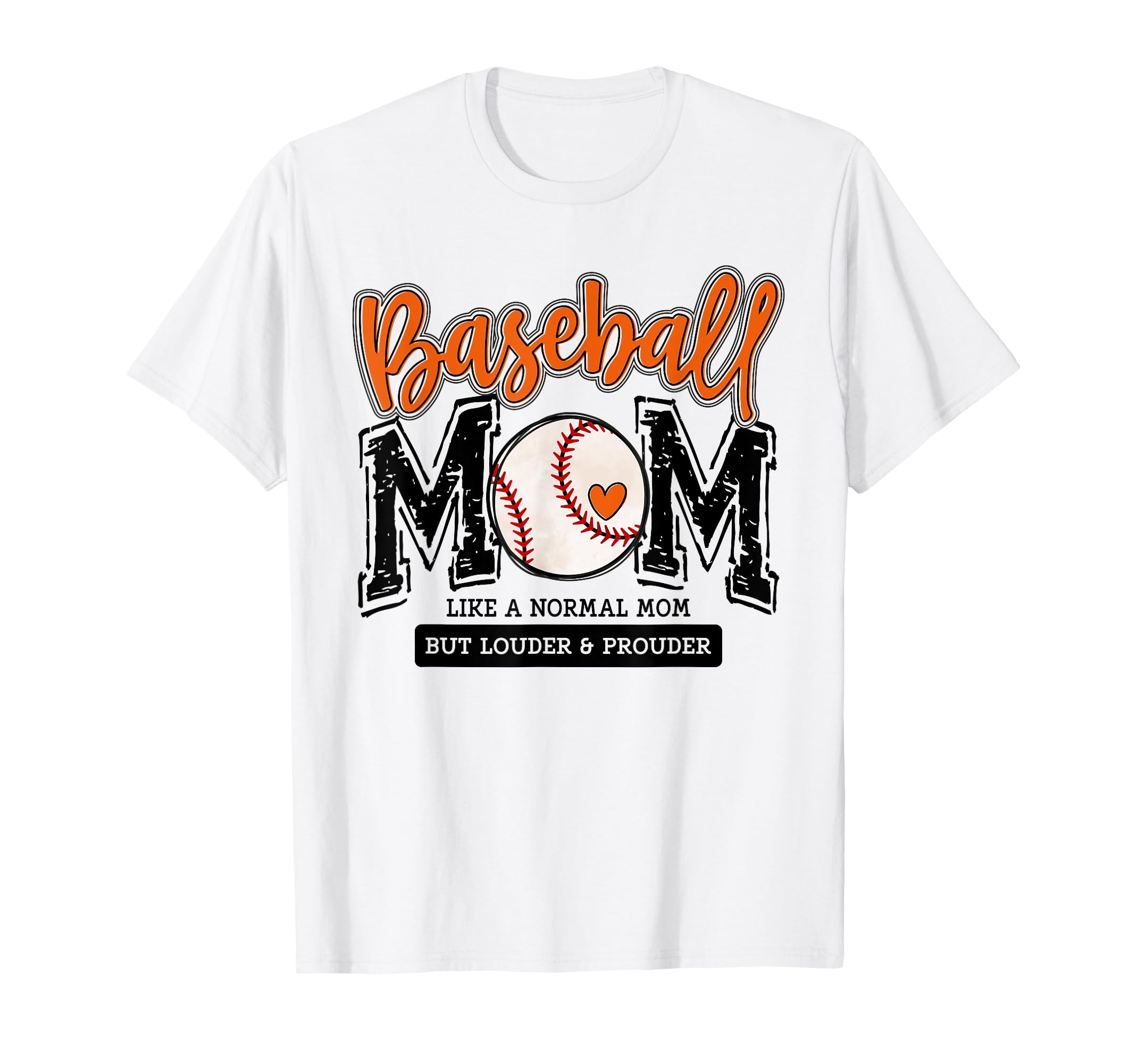 Baseball Mom Orange Varsity Baseball T-Shirt - Graphic Print for Adults - T-Shirt, Sweatshirt, Hoodie