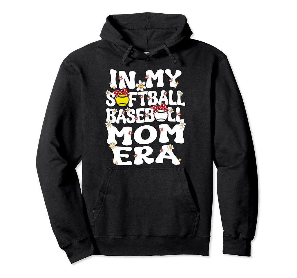 My Baseball Softball Mom Era Groovy Hoodie - Custom Art Print for Adults - T-Shirt, Sweatshirt, Hoodie