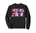 Baseball Mama Bow Lace Mothers Day Sweatshirt - Graphic Print Men Women - T-Shirt, Sweatshirt, Hoodie