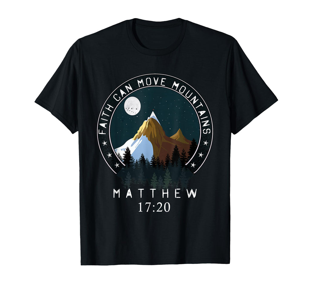 Faith Can Move Mountains Sunset Bible T-Shirt - Trendy Graphic Men Women - T-Shirt, Sweatshirt, Hoodie