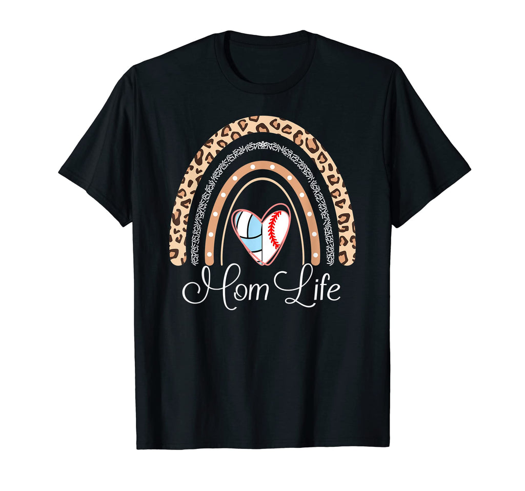 Mom Life Boho Rainbow Funny Baseball T-Shirt - Graphic Print Unisex - T-Shirt, Sweatshirt, Hoodie