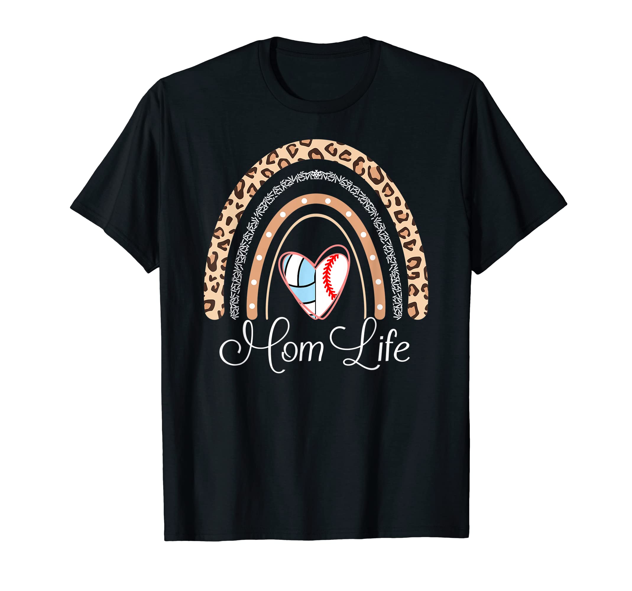 Mom Life Boho Rainbow Funny Baseball T-Shirt - Graphic Print Unisex - T-Shirt, Sweatshirt, Hoodie
