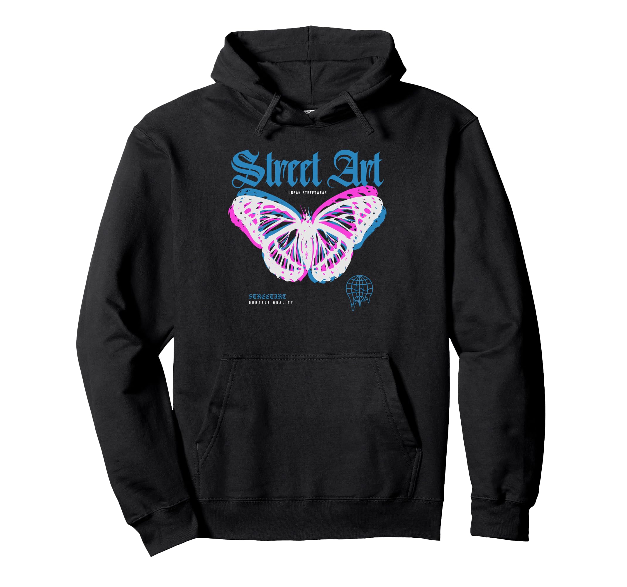 Butterfly Street Art Y2K Grunge Hoodie - Streetwear Style for Adults - T-Shirt, Sweatshirt, Hoodie
