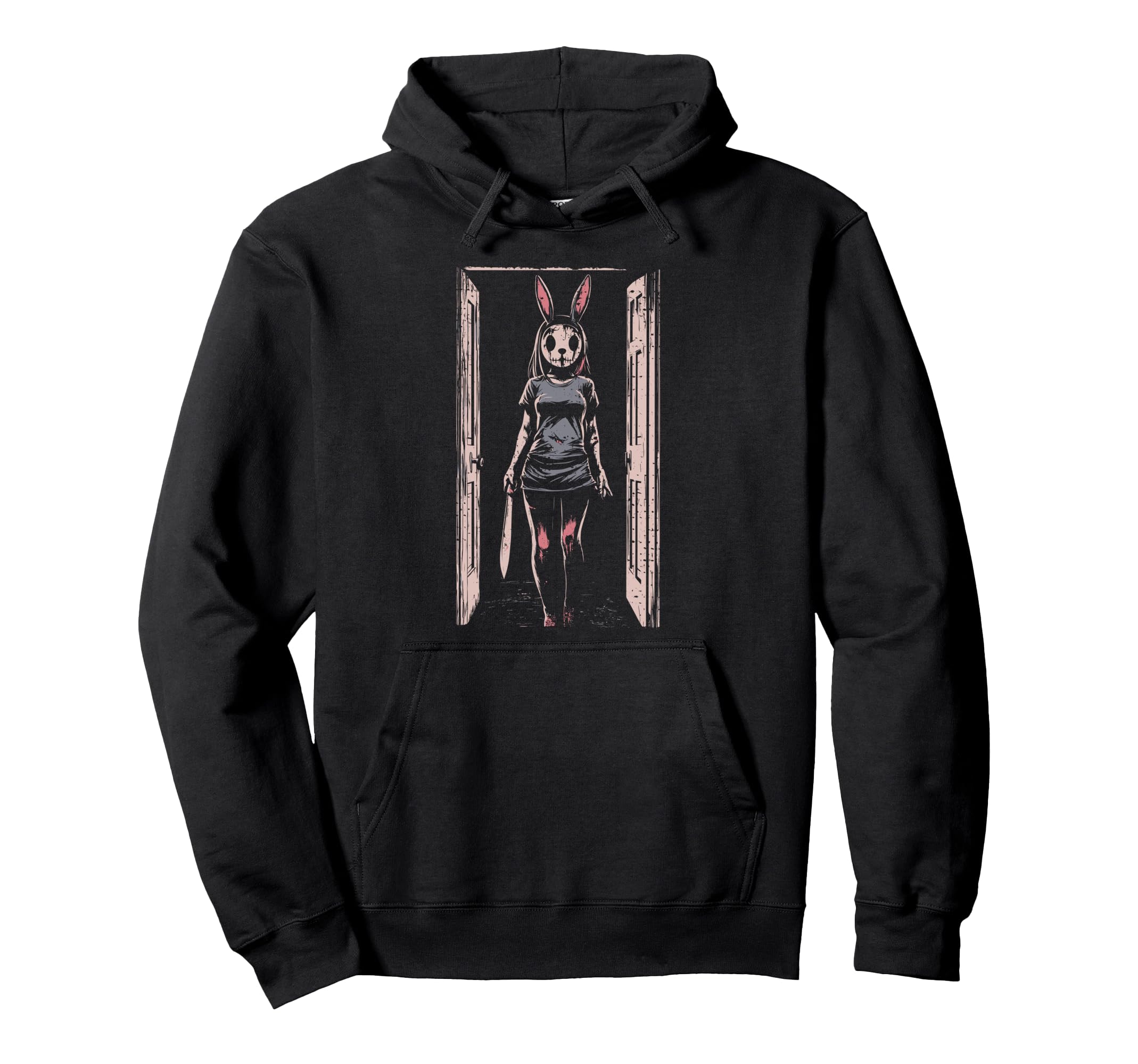 Anime Horror Bunny Aesthetic Soft Hoodie - Aesthetic Graphic Men Women - T-Shirt, Sweatshirt, Hoodie
