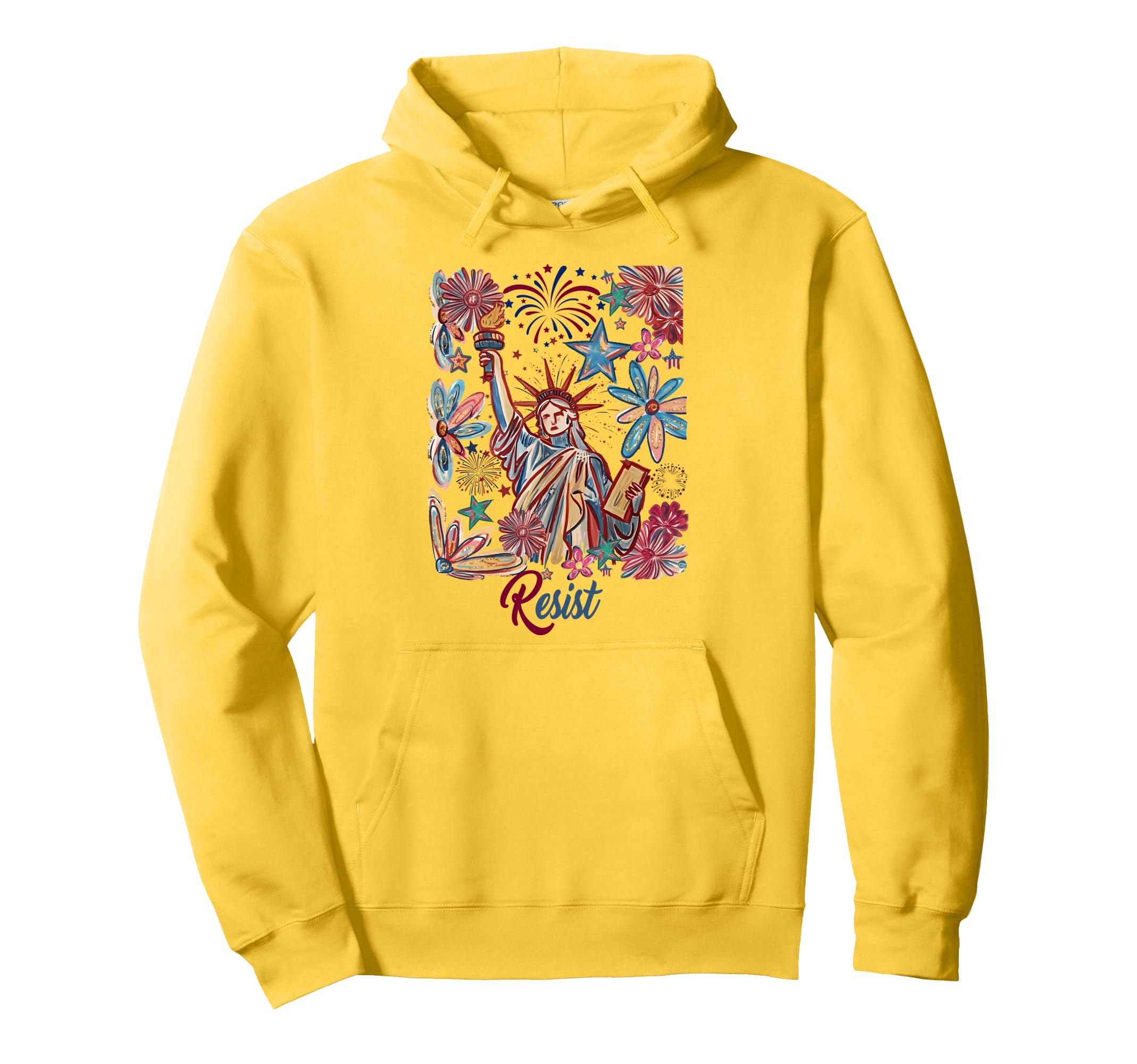 Resist State Liberty Floral Boho America Hoodie - Minimalist Print Unisex - T-Shirt, Sweatshirt, Hoodie