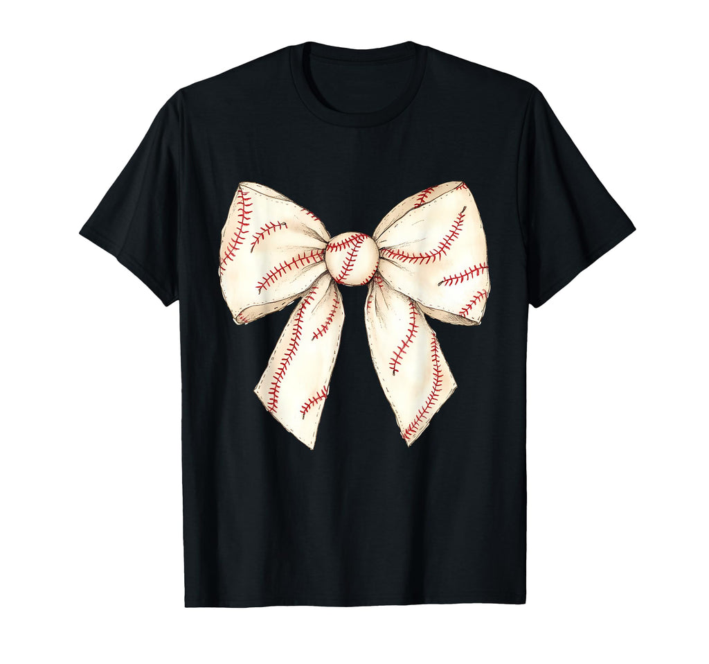 Baseball Coquette Bow Baseball Mom T-Shirt - Minimalist Print Men Women - T-Shirt, Sweatshirt, Hoodie