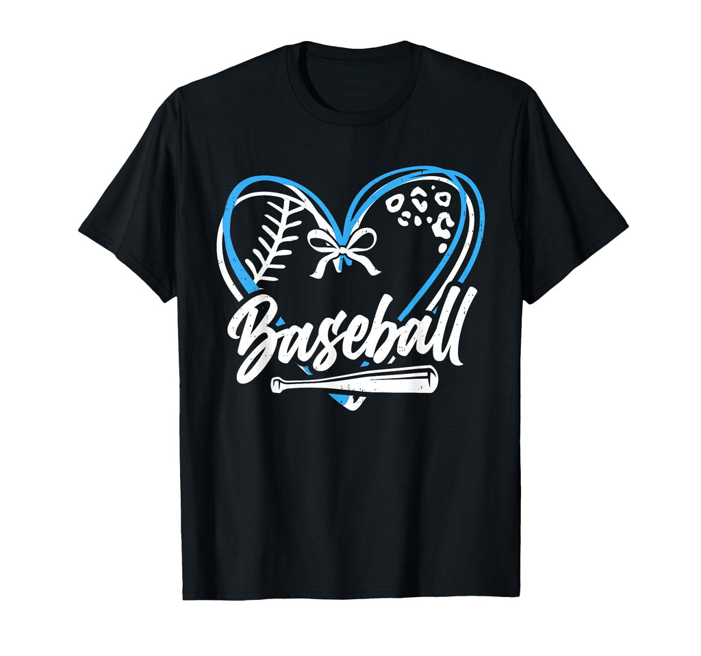 Baseball Heart Cheer Mom Mama Game Day T-Shirt - Graphic Print Men Women - T-Shirt, Sweatshirt, Hoodie