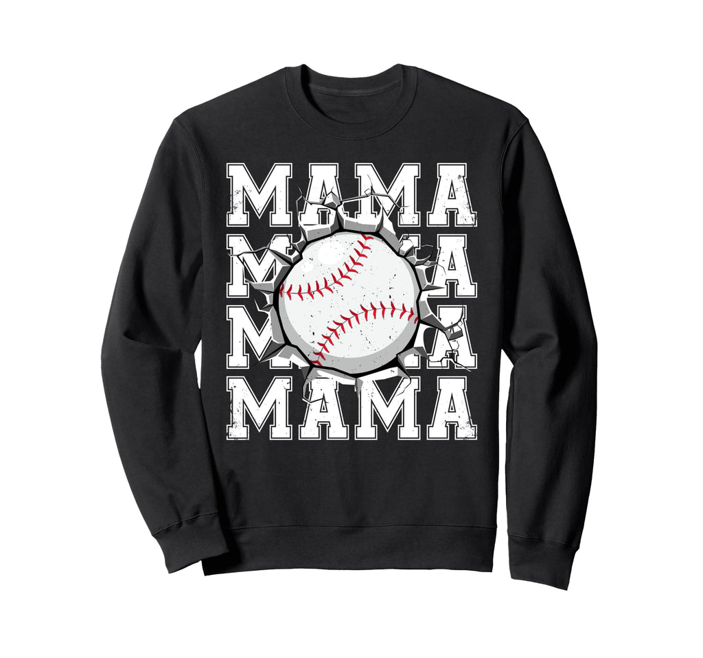 Baseball Mama Cracked Wall Family Sweatshirt - Novelty Apparel Unisex - T-Shirt, Sweatshirt, Hoodie