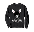 Emo Goth Black Easter Bunny K Pop Sweatshirt - Minimalist Print for Adults - T-Shirt, Sweatshirt, Hoodie